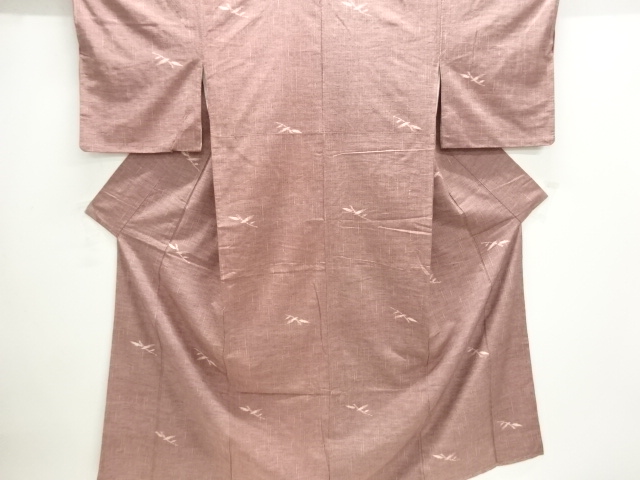 JAPANESE KIMONO / TSUMUGI / UNUSED / WOVEN FLOWER